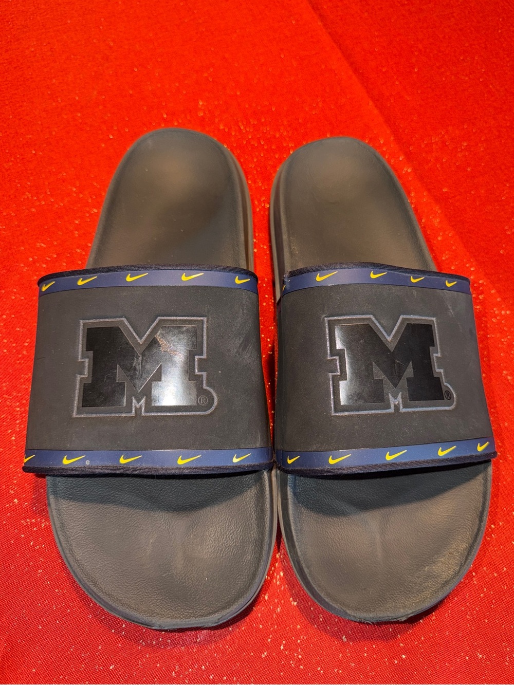 Nike Off-Court Black University of Michigan Wolverines Slides Sz:16